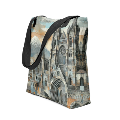 Modern Collage Tote Bag: Between Stone and Sky