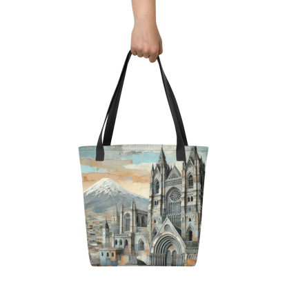 Modern Collage Tote Bag: Between Stone and Sky