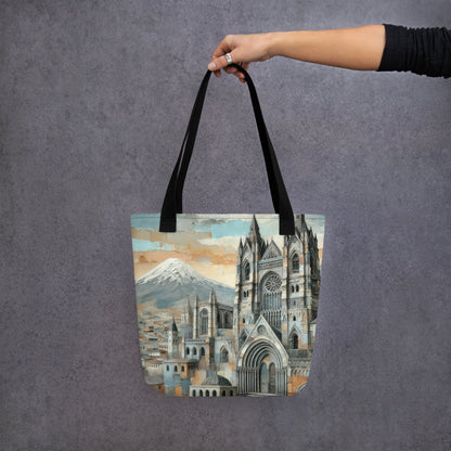 Modern Collage Tote Bag: Between Stone and Sky
