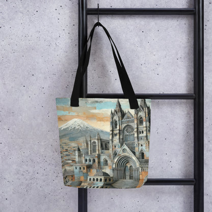 Modern Collage Tote Bag: Between Stone and Sky