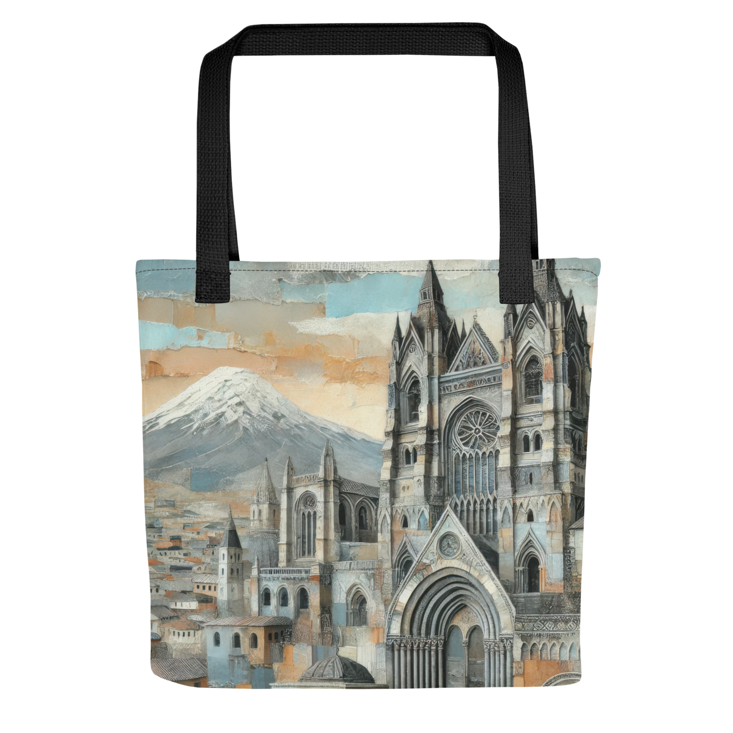 Modern Collage Tote Bag: Between Stone and Sky
