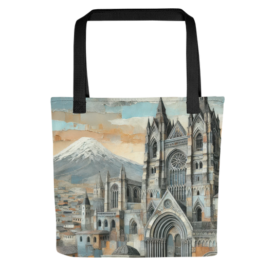 Modern Collage Tote Bag: Between Stone and Sky