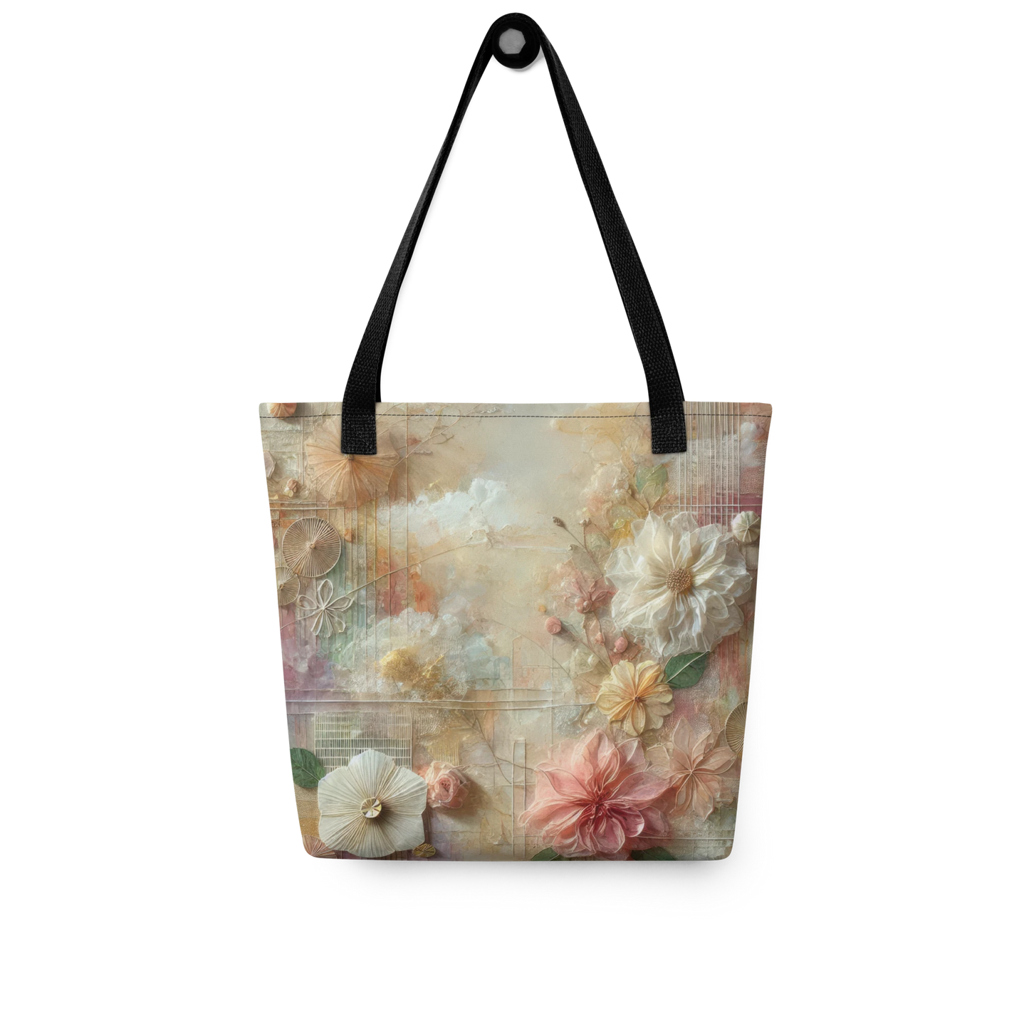 Modern Collage Tote Bag: Threads of Blooming Light