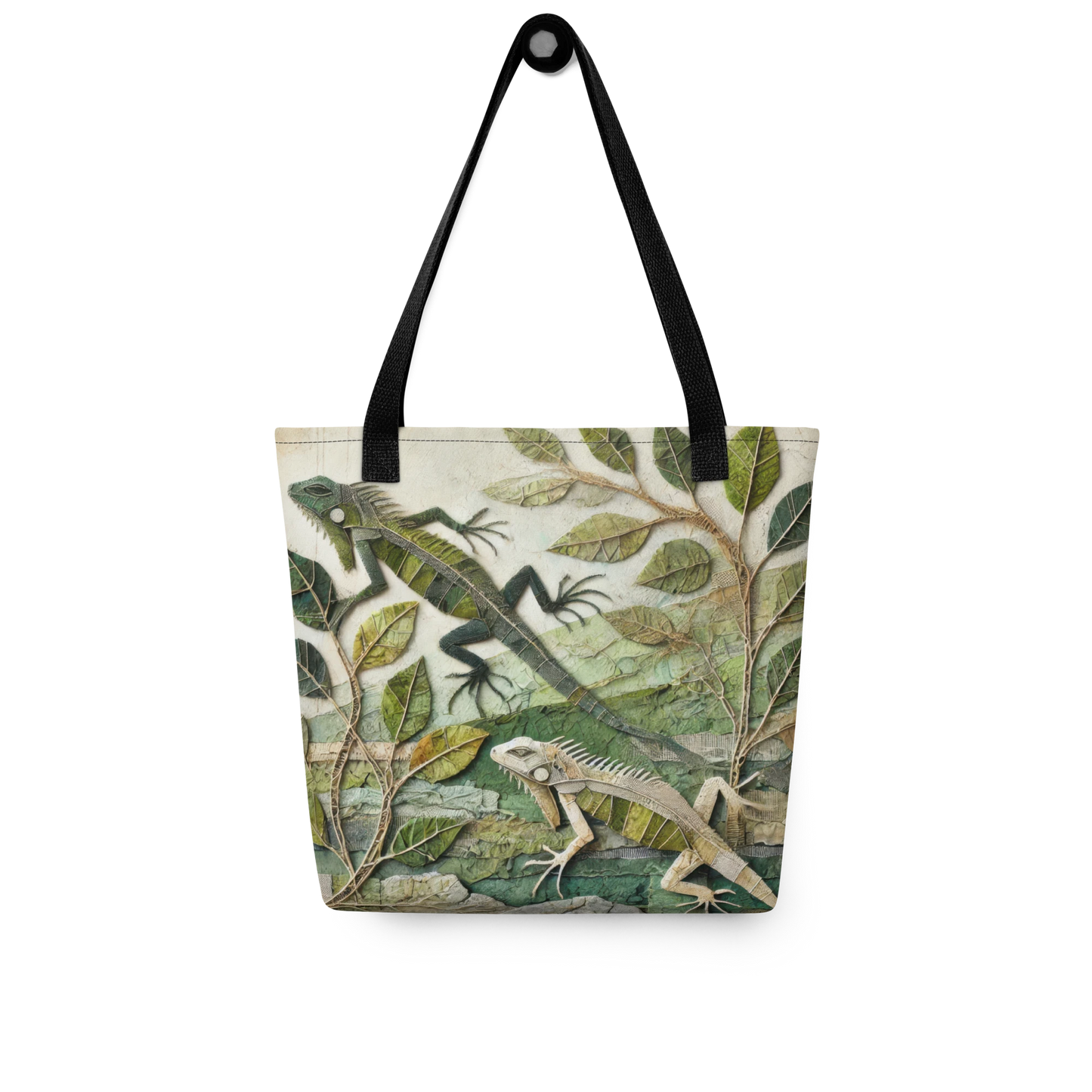 Modern Collage Tote Bag: Veins of Stone and Leaf