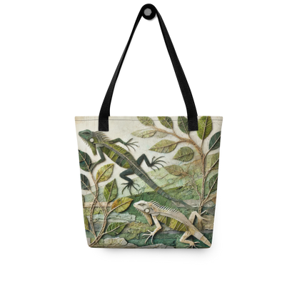 Modern Collage Tote Bag: Veins of Stone and Leaf