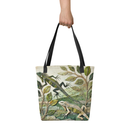 Modern Collage Tote Bag: Veins of Stone and Leaf
