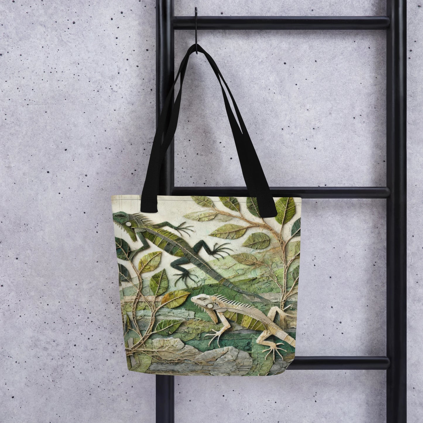 Modern Collage Tote Bag: Veins of Stone and Leaf