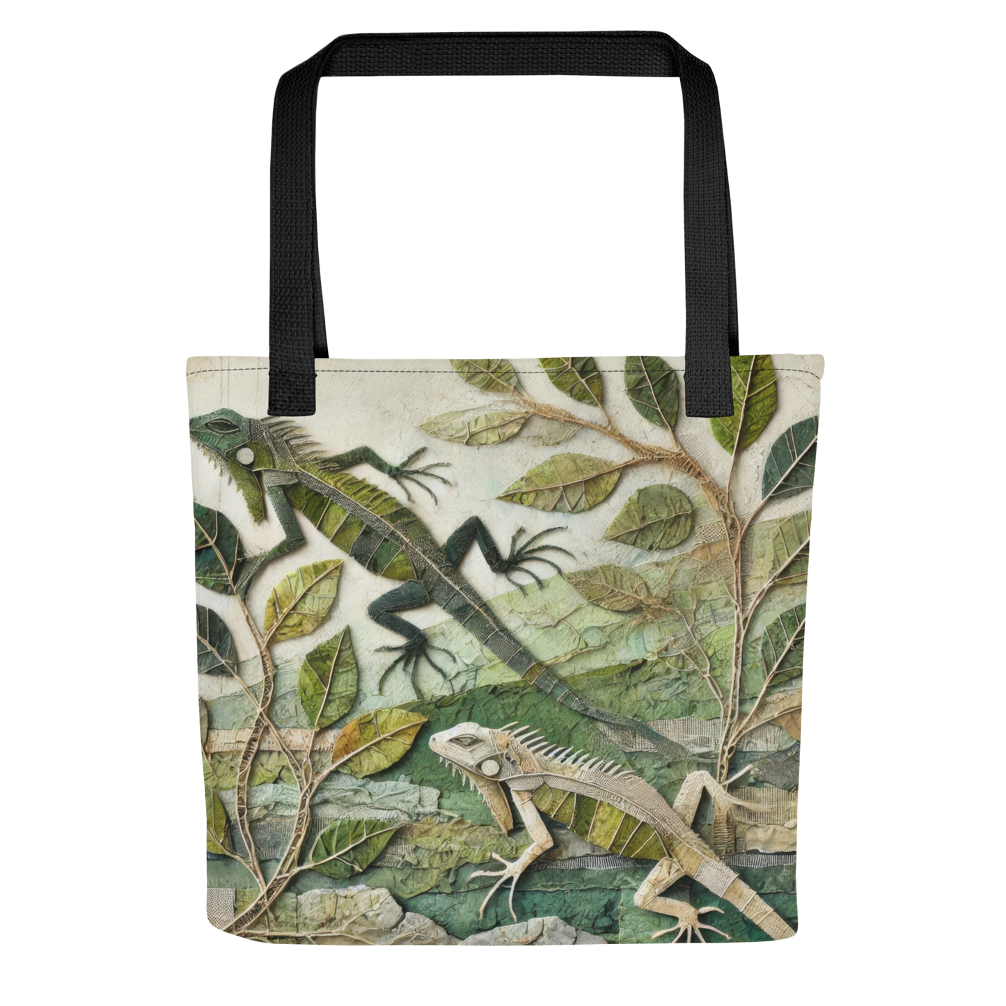 Modern Collage Tote Bag: Veins of Stone and Leaf
