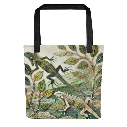 Modern Collage Tote Bag: Veins of Stone and Leaf