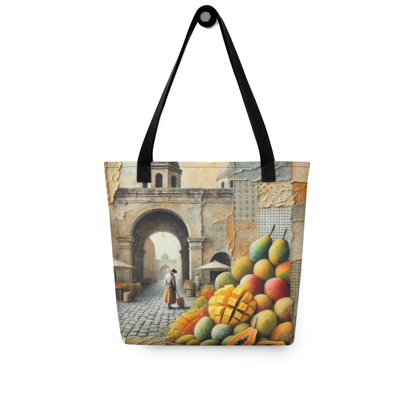 Modern Collage Tote Bag: Breeze of Mango and Stone