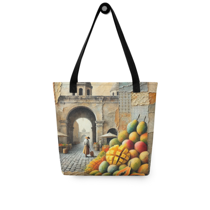 Modern Collage Tote Bag: Breeze of Mango and Stone