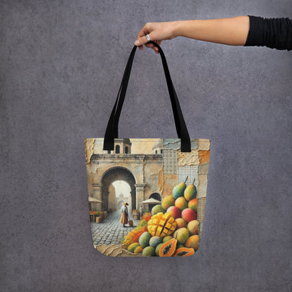 Modern Collage Tote Bag: Breeze of Mango and Stone