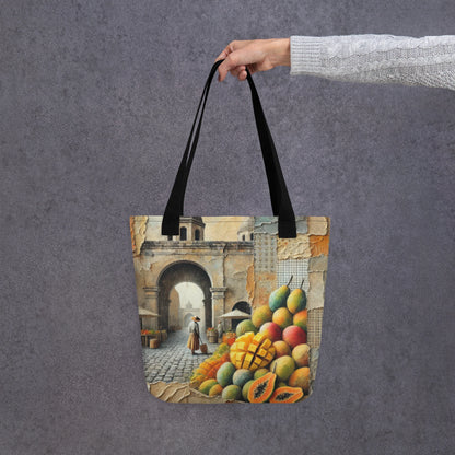 Modern Collage Tote Bag: Breeze of Mango and Stone