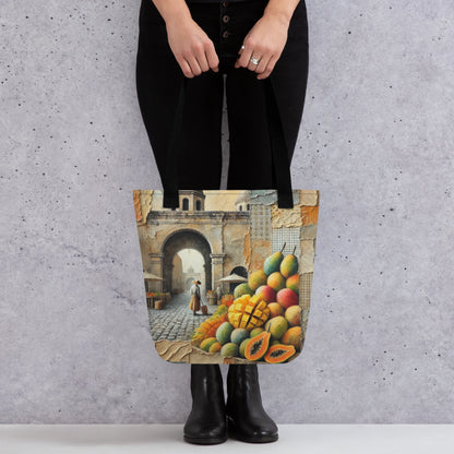 Modern Collage Tote Bag: Breeze of Mango and Stone