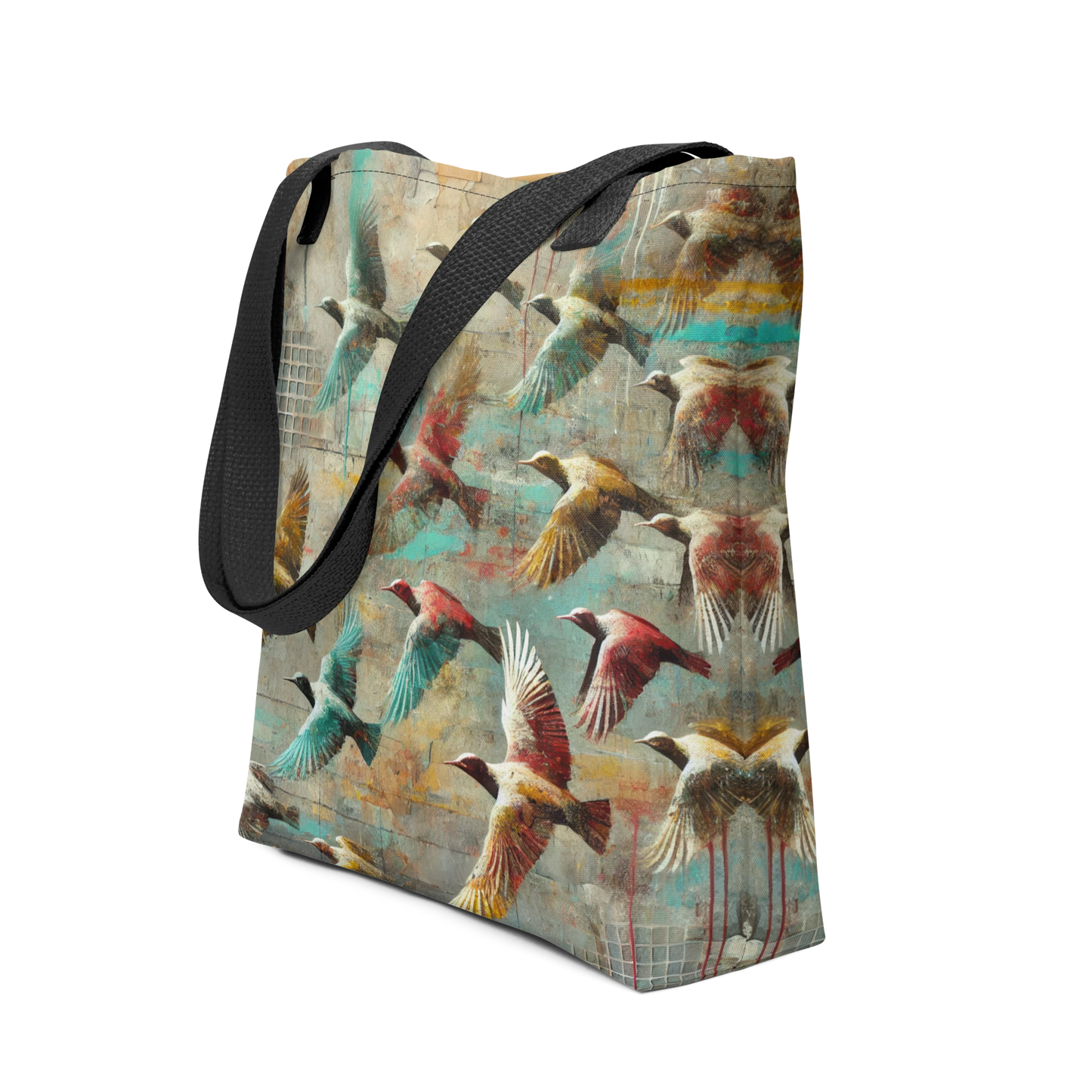 Modern Collage Tote Bag: Wings Above the Concrete