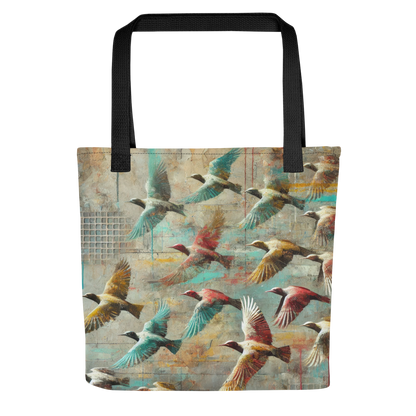 Modern Collage Tote Bag: Wings Above the Concrete