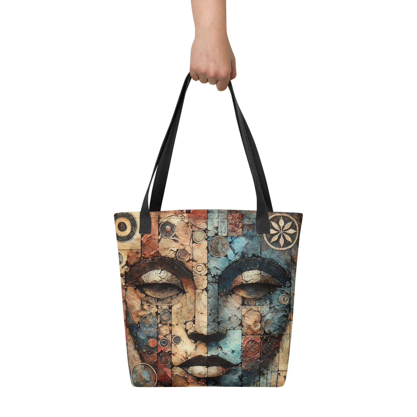Modern Collage Tote Bag: The Silent Watcher