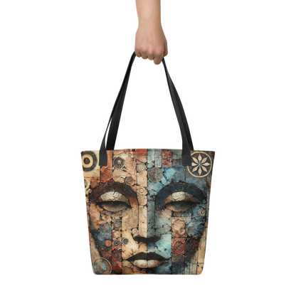 Modern Collage Tote Bag: The Silent Watcher