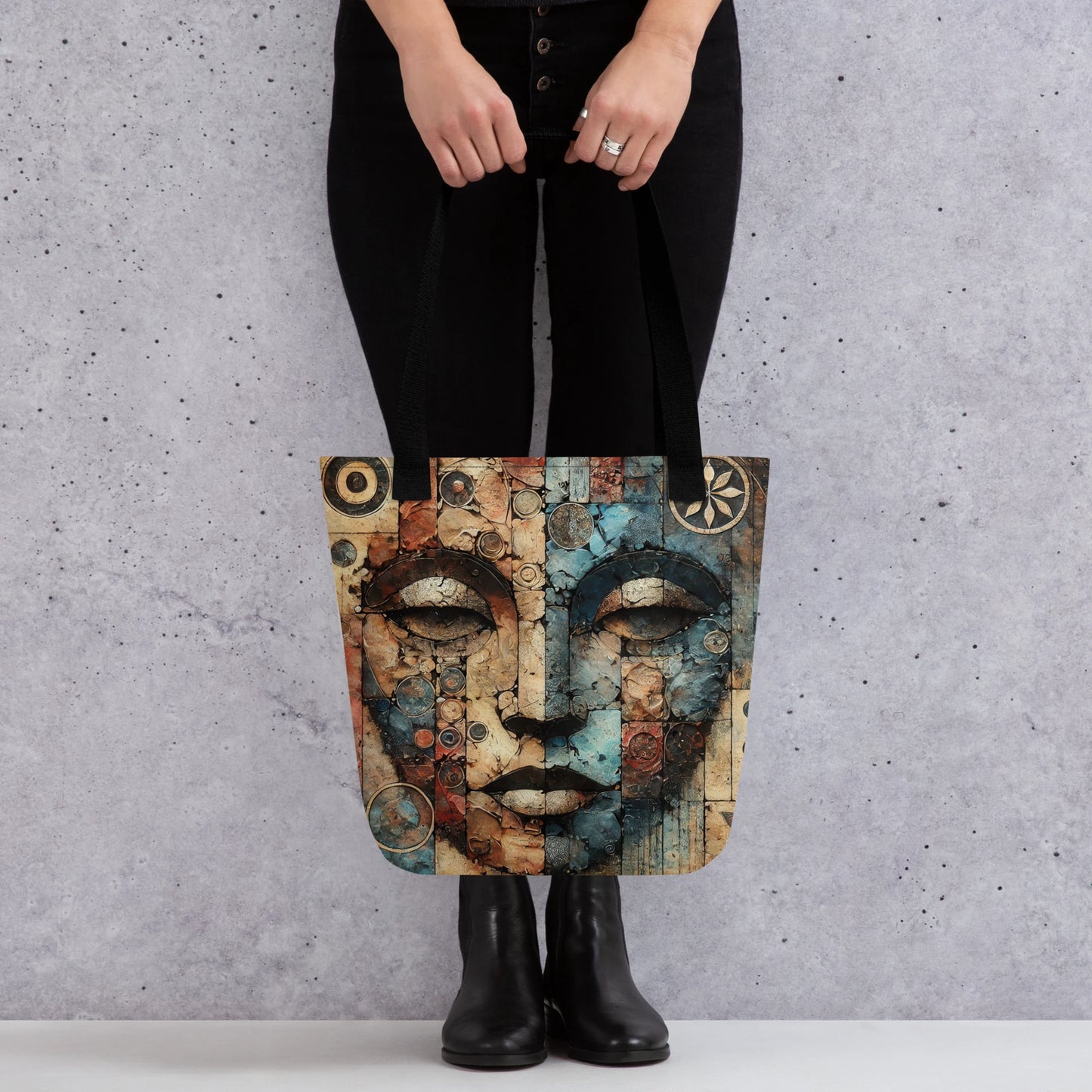 Modern Collage Tote Bag: The Silent Watcher