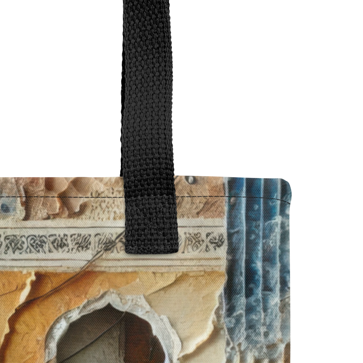 Modern Collage Tote Bag: Courtyard of Forgotten Steps