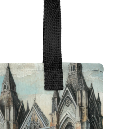 Modern Collage Tote Bag: Between Stone and Sky