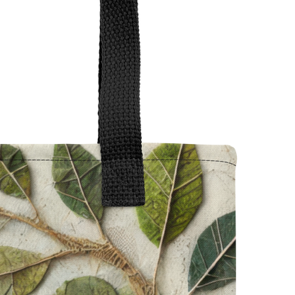 Modern Collage Tote Bag: Veins of Stone and Leaf