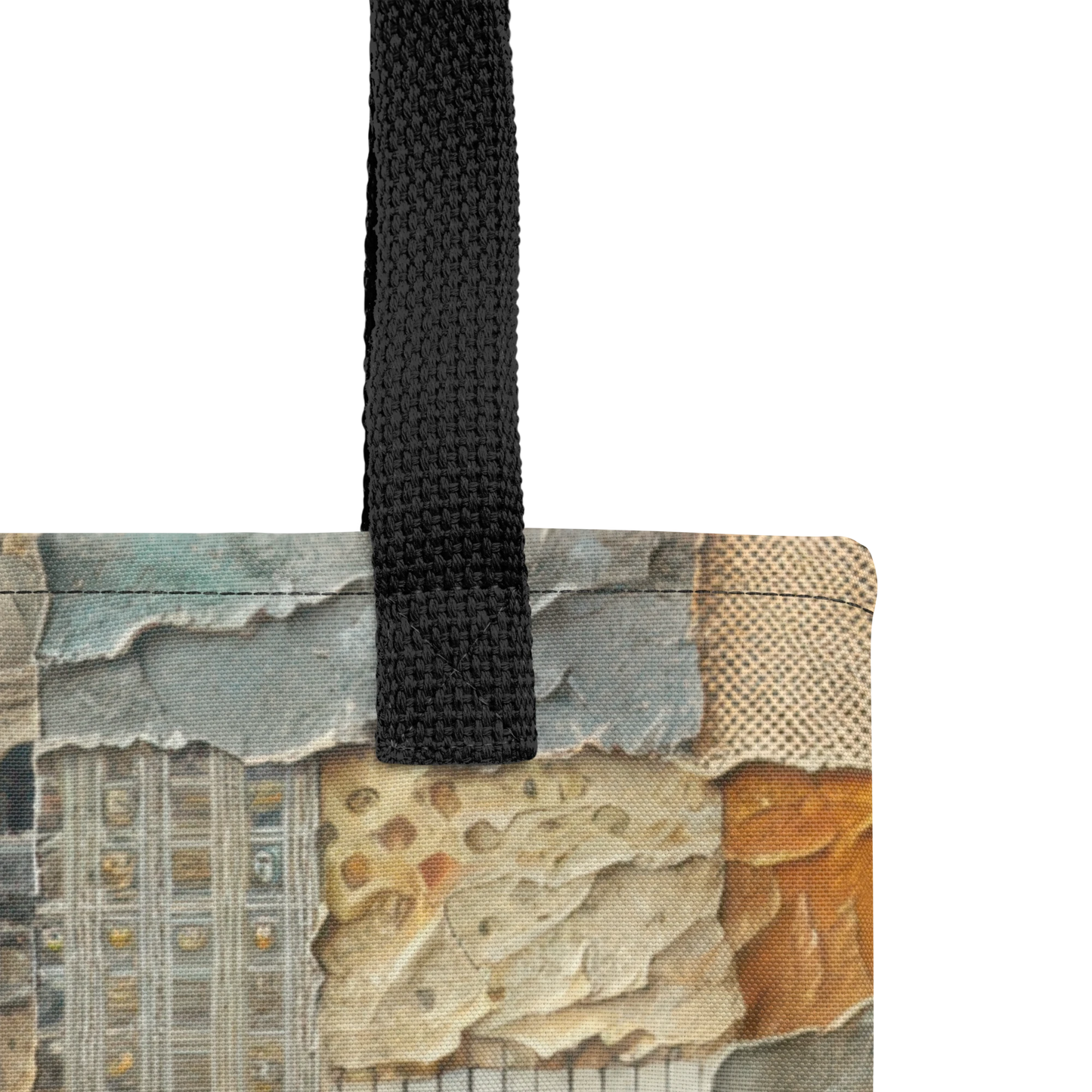 Modern Collage Tote Bag: Breeze of Mango and Stone