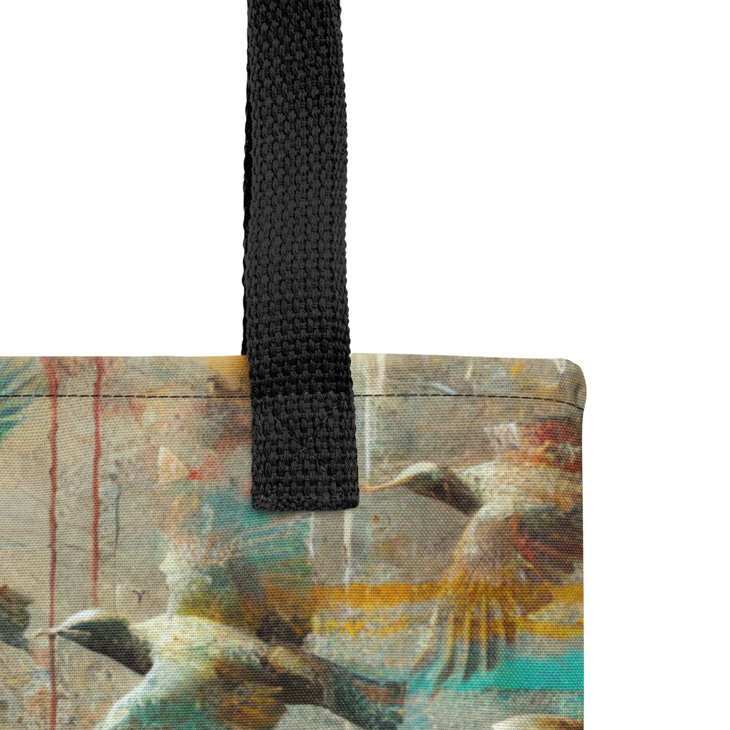 Modern Collage Tote Bag: Wings Above the Concrete