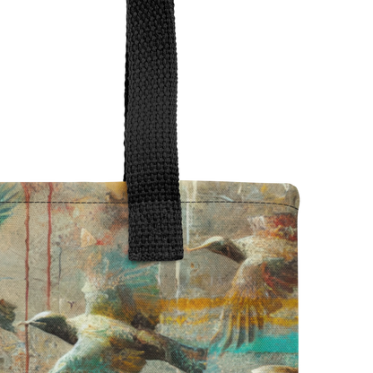Modern Collage Tote Bag: Wings Above the Concrete