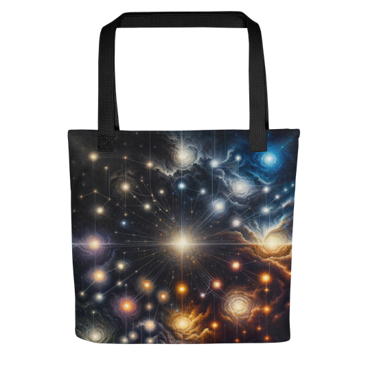 Abstract Art Tote Bag: Evolving Constellations