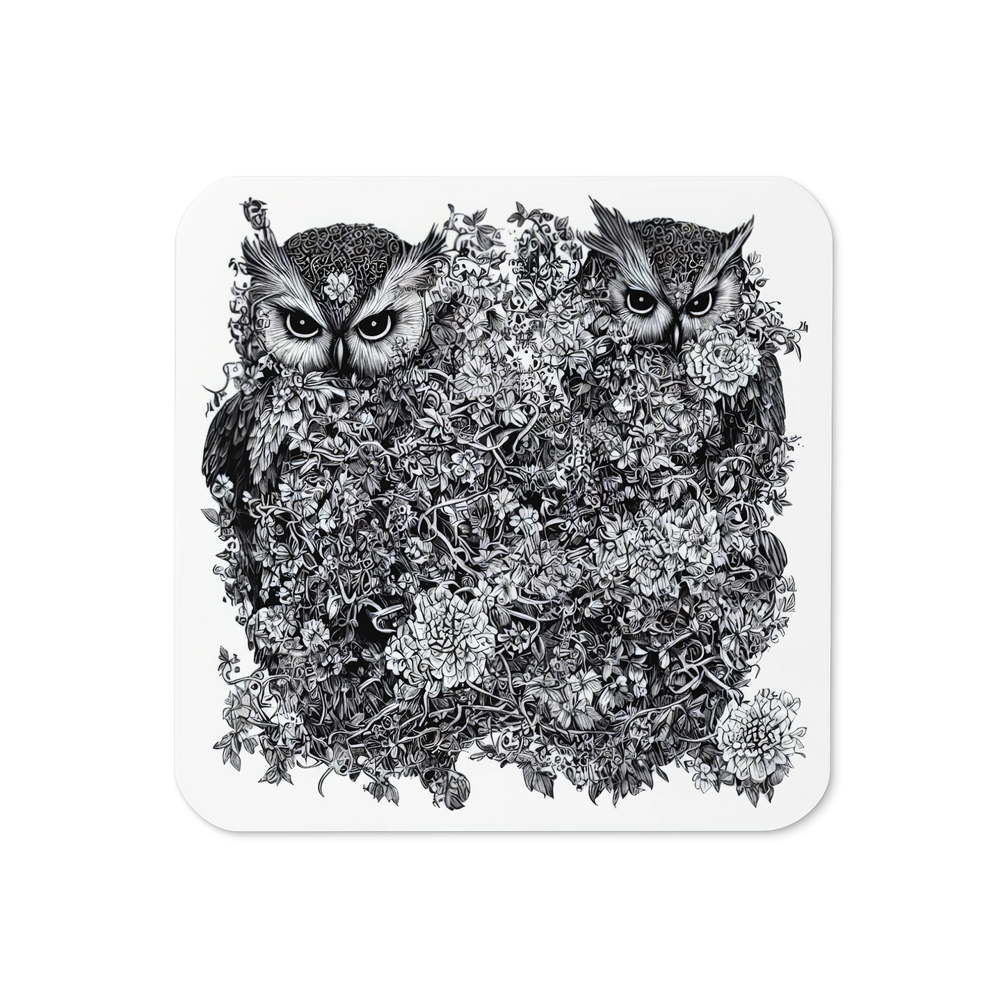 Intricate Inkworks - Owl: Cork Back Coaster (1pc)