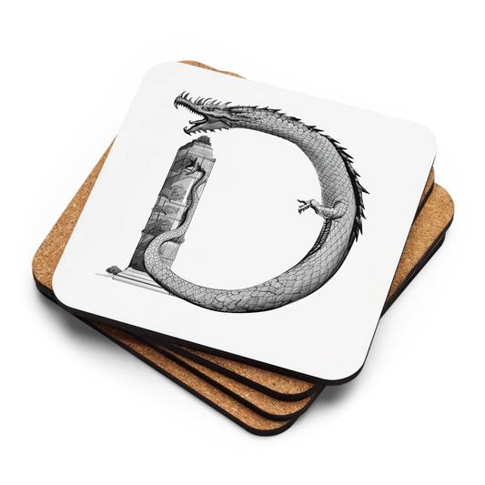 Phonics Letter Art - D for Dragon: Cork Back Coaster (1pc)