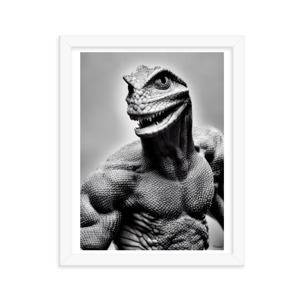 Portraits of Fictional Creatures - Lizardfolk: Lustre Paper Framed Poster