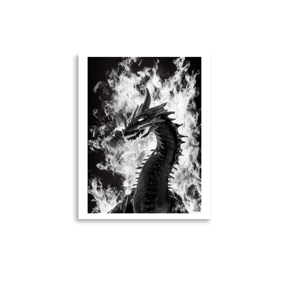 Portraits of Fictional Creatures - Fire Dragon: Lustre Paper Poster