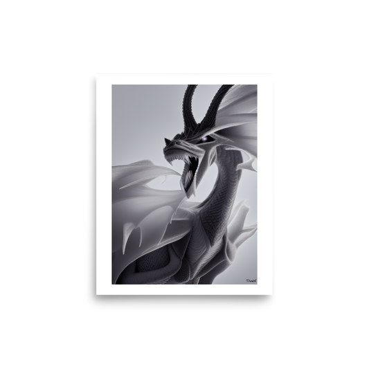 Portraits of Fictional Creatures - Frost Dragon: Lustre Paper Poster