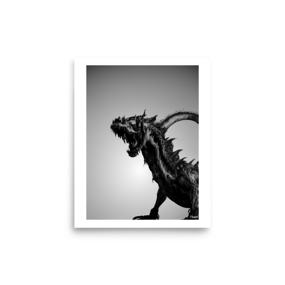Portraits of Fictional Creatures - Zombie Dragon: Lustre Paper Poster