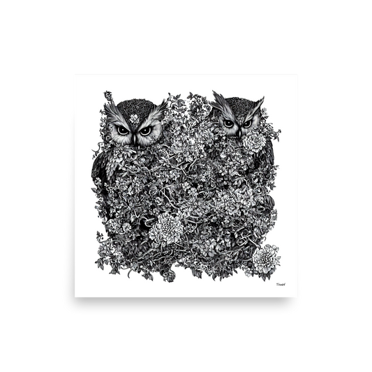 Intricate Inkworks - Owl: Matte Paper Poster