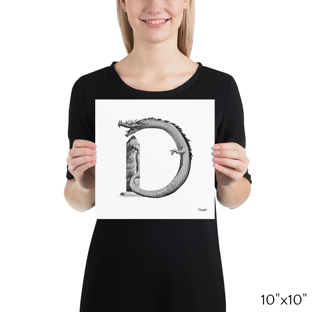 Phonics Letter Art - D for Dragon: Matte Paper Poster