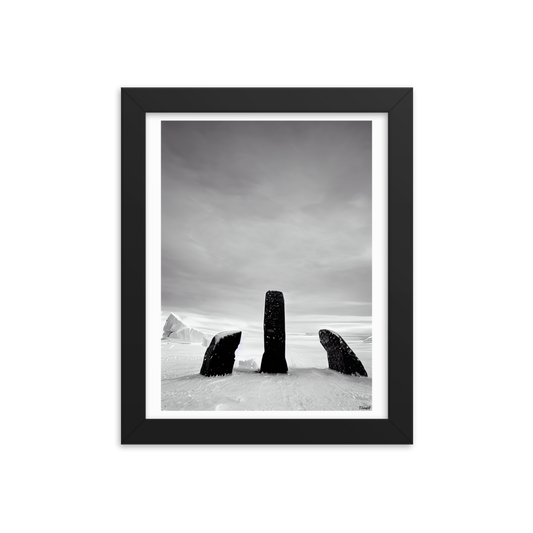 Megaliths Among the Elements - Ice Field: Lustre Paper Framed Poster